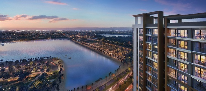 Tầm nhìn đắt giá hướng trực diện biển hồ tại dự án Masteri Waterfront.
